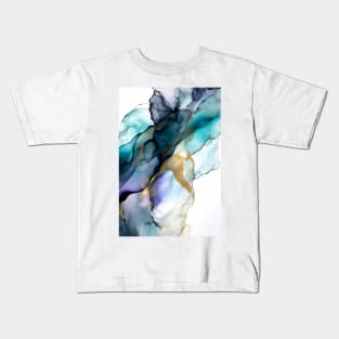 Green Coral Reef - Abstract Alcohol Ink Art Kids T-Shirt